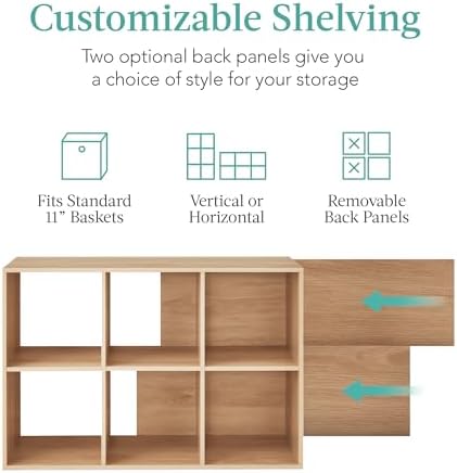 Best Choice Products 6-Cube Storage Organizer, 11in Shelf Opening, Bookcase, Display Shelf, Customizable w/ 3 Removable Back Panels – Light Oak - Image 3