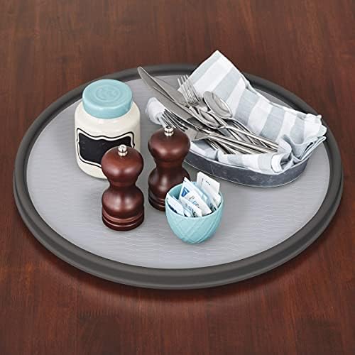 Copco Non-Skid Pantry Cabinet Lazy Susan Turntable, 18-Inch, Charcoal/Light Gray - Image 4