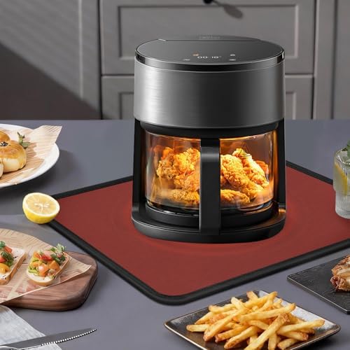 Non-slip Air Fryer Mats for Countertop, 2mm Thick, 14x12 in, Red - Image 7