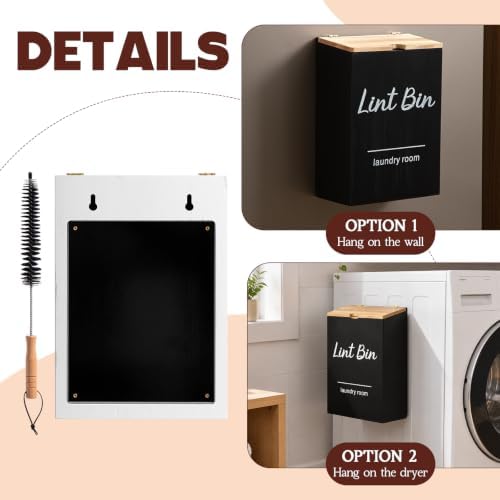 Dandat 4 Pcs Magnetic Laundry Room Organization Set, Black - Image 6