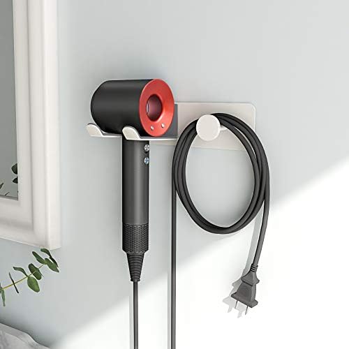 FLE Adhesive Hair Dryer Holder Blow Dryer Wall Mount Bathroom Rack White - Image 2
