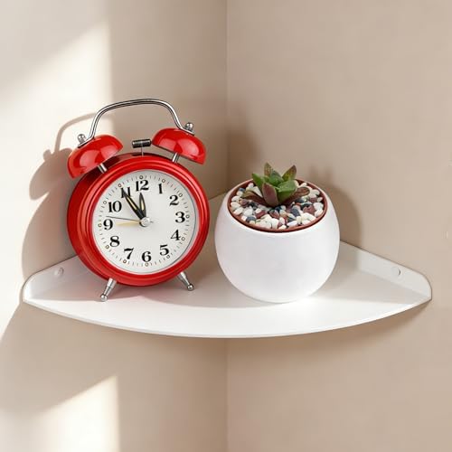 Small Tiny Metal Floating Corner Shelves, 7 x 7 x 0.6 Inches，1pcs, White by NUTNAPH