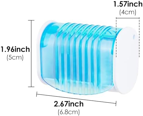 1 Pack Toothbrush Holder Wall Mounted with Cover for Bathroom, 2 Slots Toothbrush Storage Organizer for Shower, Self Adhesive Toothbrush Hanger (Blue) - Image 2
