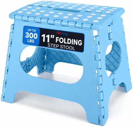 ACSTEP 11 Inch Folding Step Stool for Kids, Non-Slip Foldable Stools, Blue by ACSTEP