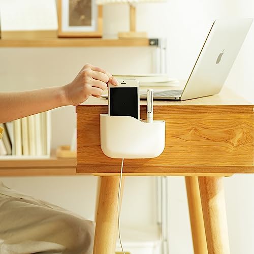 SUNFICON Wall Mount Remote Holder TV FAN Remote Control Holder Bedside Caddy Wall Organizer Phone Holder for Office Adhesive Media Player Controller Holder Box Tray Home Desk Nightstand 3 PACK WHITE - Image 4