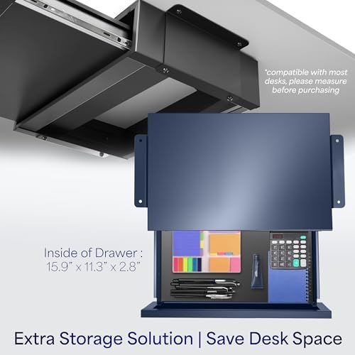 VIVO Black 18 x 12 inch Under Desk Storage Drawer, DESK-AC03B - Image 4