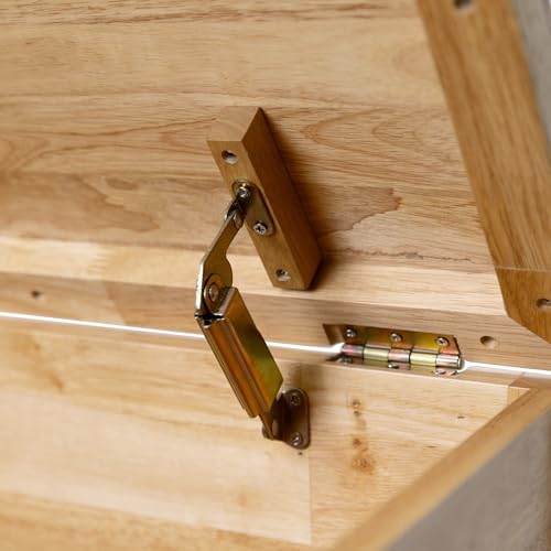 eHemco Solid Hardwood Storage Trunk, Natural, 35.5x18.63x19.5 - Image 5
