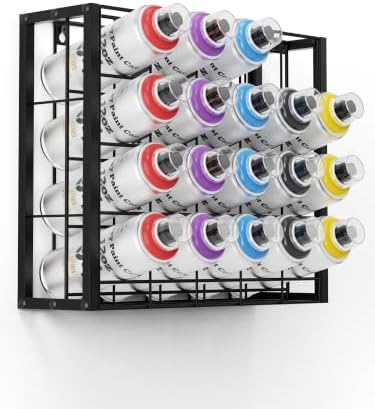 Spray Can Holder Wall Mount, 20 Can Spray Paint Organizer, Metal Rack by GIGIFTREE
