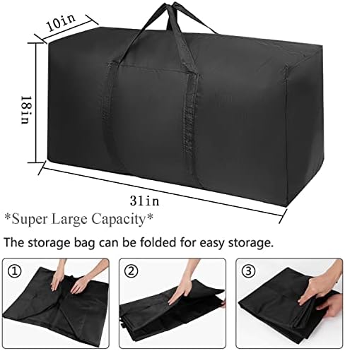Extra Large Moving Bags with Strong Zippers & Carrying Handles, Storage Bags Storage Totes for Clothes, Moving Supplies, Space Saving, Oversized Storage Bag Organizer for Moving, Traveling (4 Pack) - Image 2