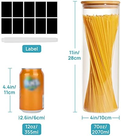 Vtopmart 70oz Glass Food Storage Jars with Airtight Bamboo Lids, 3 Pack - Image 2