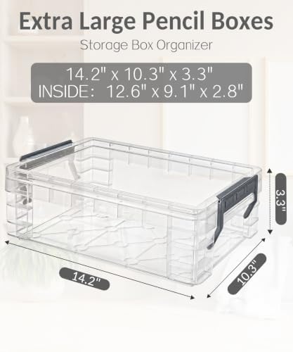 Sooez 2 Pack Large Storage Bins with Lids, Clear Plastic Storage Containers - Image 2