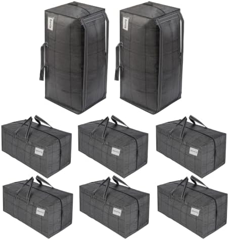 VENO 8 Pack Heavy Duty Moving Bags with Backpack Straps, Zippers & Handles, Extra Large Packing Bags for College Dorm Essentials, Moving Supplies Alternative to Cardboard Moving Boxes by Veno