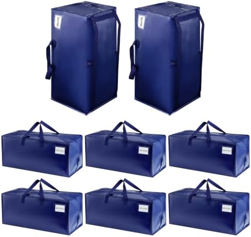 VENO 8 Pack Heavy Duty Moving Bags with Backpack Straps, Zippers & Handles, Extra Large Packing Bags for College Dorm Essentials, Moving Supplies Alternative to Cardboard Moving Boxes by Veno