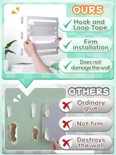 Bedside Wall Organizer Shelf Storage with Cable Clips, Dorm Room Must Haves - Image 3
