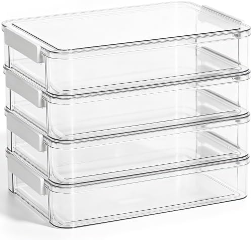 Citylife 4Packs 6Qt Paper Storage Box with Lids, Craft Organizer by CITYLIFEHomeOrganization