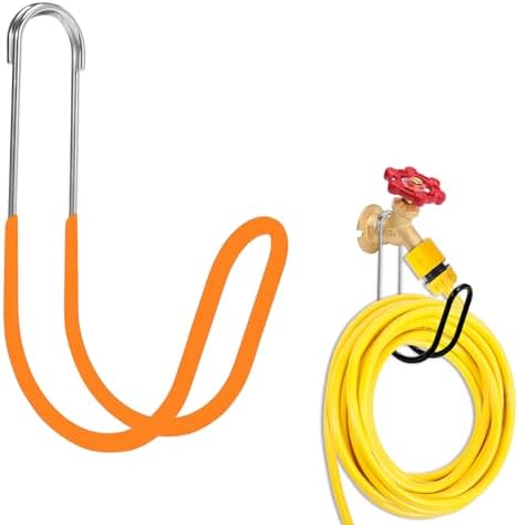 Garden Hose Holder Water Hose Hanger Wall Mounted,304Stainless Steel Solid Hose Hook Holds Up to 50Ft Garden Hose, Expandable Hose, Water Hose(Red 1pcs) by Yoniccal