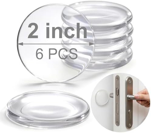 Clear Door Stoppers for Wall, 2" Self-Adhesive Door Knob Wall Protectors, 6 Pack Door Handle Stoppers, Door Bumpers to Prevent Scratches on Walls & Doors by Unknown