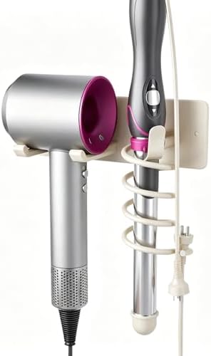 2-in-1 Wall Mount Hair Tool Organizer Hair Dryer Holder, White by SUPTEC%C2%AE