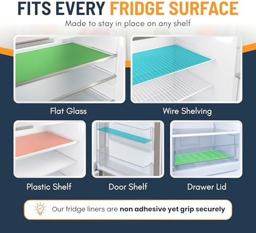 Refrigerator Liners for Shelves (8 Pack) by Linda’s Essentials - Non-Adhesive Shelf or Drawer Liner, BPA-Free Fridge Mats for Kitchen & Cabinets, Easy to Clean, Ideal Household Essentials (Green) - Image 6