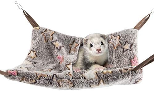 Niteangel Hanging Hammock Nap Sack Swing Bag Pet Sleeper for Ferret Rat Sugar Glider and Other Small Animals (Cream, Star) by Niteangel