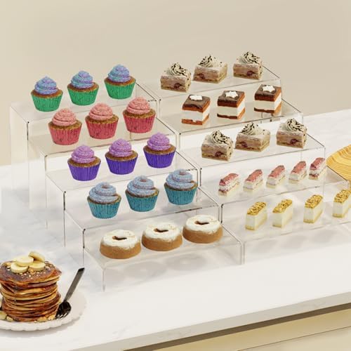 Anglelife 8 Pcs 2 Set Acrylic Display Risers, Acrylic Stands for Display - Image 6