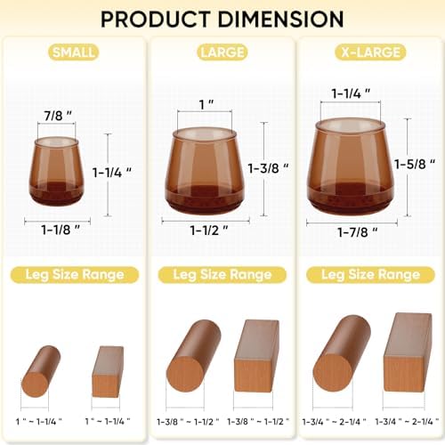 BALEINE 32PCS Silicone Chair Leg Floor Protectors for Hardwood Floors - Image 4