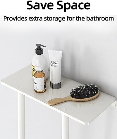STWWO Wall Towel Rack for Rolled Towels, Towel Storage for Small Bathroom Can Holds 6 Large Towels, 30 inch Towel Racks with Shelf, White - Image 4