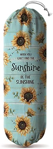 Hglian Sunflower Plastic Bag Holder Be The Sunshine Grocery Bag Organizer Storage-Canvas Extra Large by Hglian