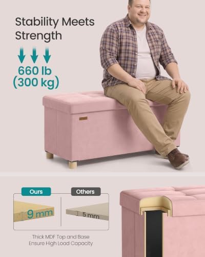 SONGMICS Storage Ottoman Bench with Legs, 30 Inches, 20 Gal. (77 L) - Image 5