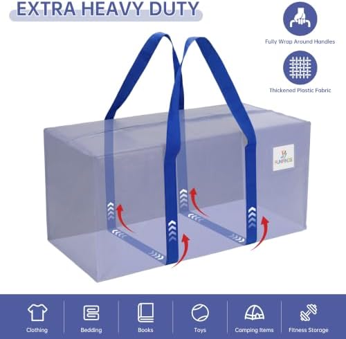 6 Pack Extra Large Moving Sturdy & Durable Storage Bags - Image 2