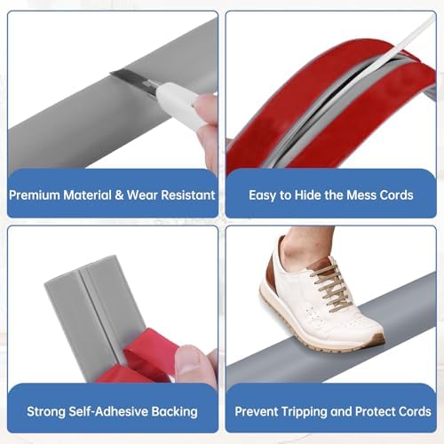 LSGCQ Floor Cord Cover Self Adhesive Cord Hider Floor Cable Management - Image 3