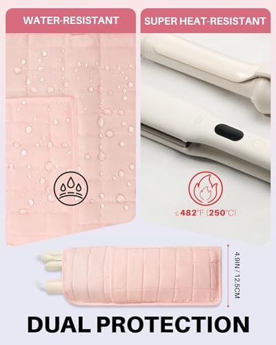 Hair Tools Travel Bag with Heat Resistant Mat, Hot Tools Case, Pink - Image 6