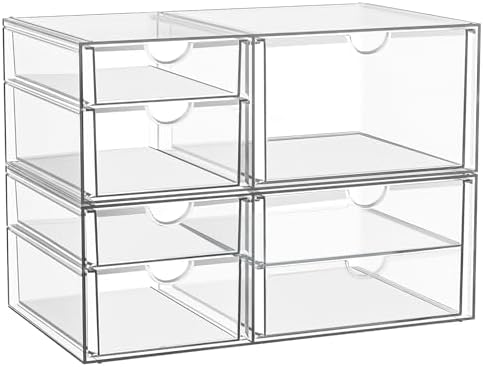 Stackable Storage Drawers, Acrylic Organizers,7 Drawers by YFXCVSL
