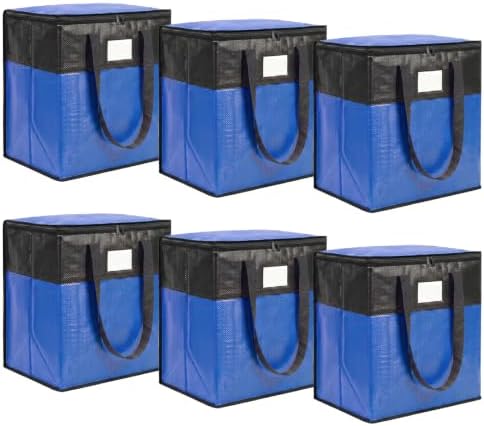 6Pack 180L Extra Large Moving Bags Heavy Duty with Strong Zipper & Comfortable Handles,Sturdy & Durable Clothes Storage Bags,Reusable Packing Moving Boxes for College Dorm,Bedding, Space Saving,Blue by Unknown