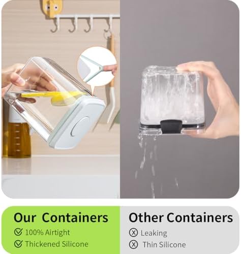Airtight Food Storage Containers,1.3Qt 3Pcs Pop Food Containers with Lids, Stackable One Button Opening Kitchen Pantry Organizers and Storage, BPA-Free Food Containers Set for Snacks Candy Spices - Image 3