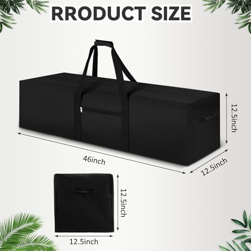 1 Pcs 46 x 12.5 x 12.5 Inch, 120 L Large Storage Duffle Bag Black - Image 2