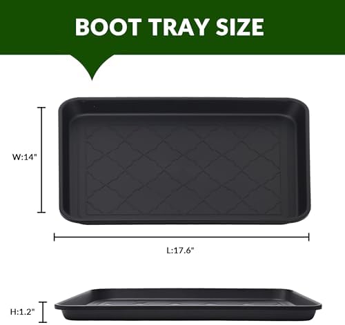 Finorder Multi-Purpose Boot Trays, 2 Pack, 17.6" x 14" x 1.2", Black - Image 4