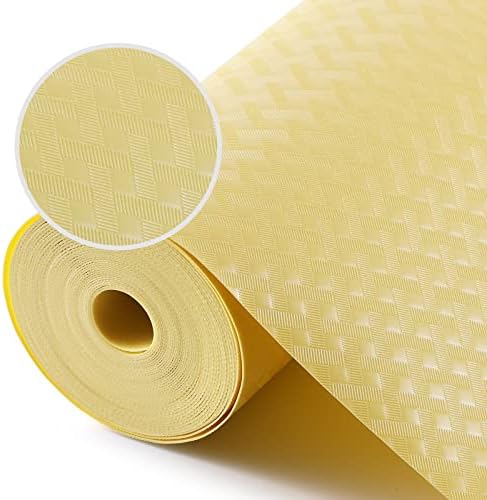 Shelf Liner for Kitchen Cabinets, Drawer, Fridge Liner Yellow 17.5"× 393.7" by StaHom