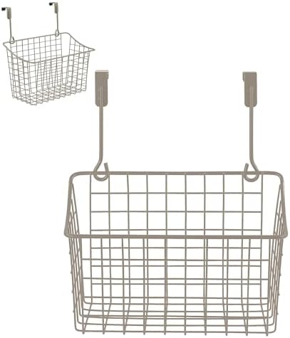 Spectrum Hanging Baskets for Organizing(Small,Industrial Gray) Grid Over the Cabinet Wire Basket for Kitchen/Bathroom Door Hanging Storage Organizer- Cleaning Supplies,Washcloths,Towels(Pack of 6) by Unknown