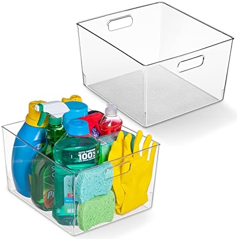 ClearSpace Clear Plastic Storage Bins for Kitchen, Fridge, Pantry, 2 Pack by ClearSpace