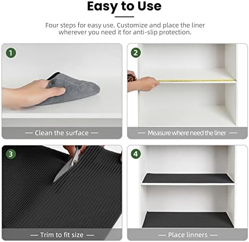 BAGAIL Drawer and Shelf Liner, Non Slip Cabinet Liner, 20" x30', Black - Image 6