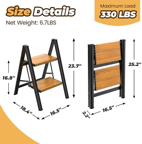 HBTower Step Ladder, Lightweight Aluminum Folding Step Stool - Image 5