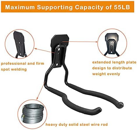 Garden Power Tool Hanger - Garage Wall Hooks, Weedeater & String Trimmer Hanger - Utility Hooks for Garage Tool Organizers and Storage - Black, 3 Pcs - Image 3