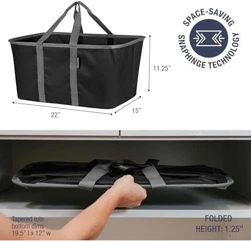 Collapsible Laundry Tote - Midnight Black/Shadow Gray (2PK) - Image 2