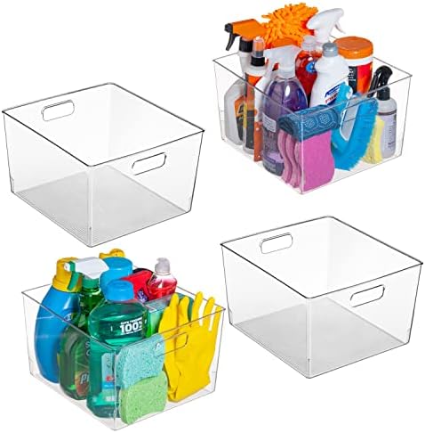 ClearSpace Clear Plastic Storage Bins for Kitchen, Fridge, Pantry, 4 Pack by ClearSpace