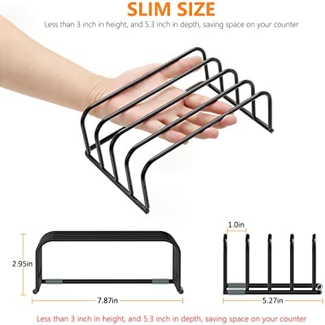 KORRTFID Cutting Board Storage Rack, Compact Cutting Board Organizer, Chopping Board Storage Stand Rack, Bakeware & Cookie Pan Sheets Organizer (2PCS 1.0 Inch) - Image 2
