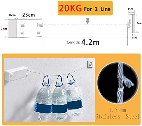 JOOM Retractable Clothesline Indoor,Dual 2 x 13.8 FT Clothes Lines,Black T - Image 2