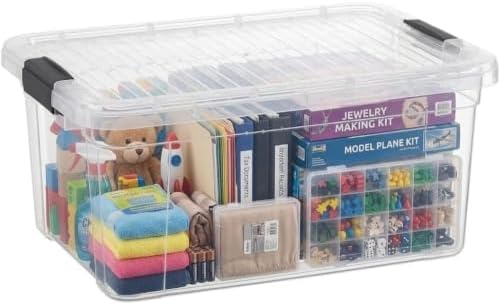 Superio 21 Quart Clear Plastic Storage Boxes with Lids, Stackable Organizer Containers, BPA-Free Storage Bins for Home, Office, School & Dorm, 8 Pack by Superio