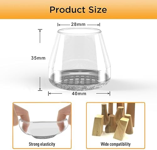 16 Pcs Silicone Furniture Pads for Hardwood Floors.(Fit: 1.2-1.6",Clear). - Image 2