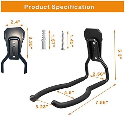 Garden Power Tool Hanger - Garage Wall Hooks, Weedeater & String Trimmer Hanger - Utility Hooks for Garage Tool Organizers and Storage - Black, 3 Pcs - Image 2